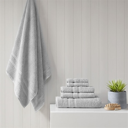 510 Design Grey 100 Percent Turkish Cotton Towel Set, 6 Piece 5DS73-0234